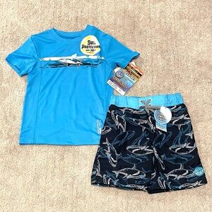 NEW Zeroxposur Boys (Size 4) Marine Top and Shorts Swim Set